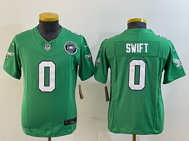 Youth 2025 Philadelphia Eagles 0 Swift green Nike NFL jersey style 3